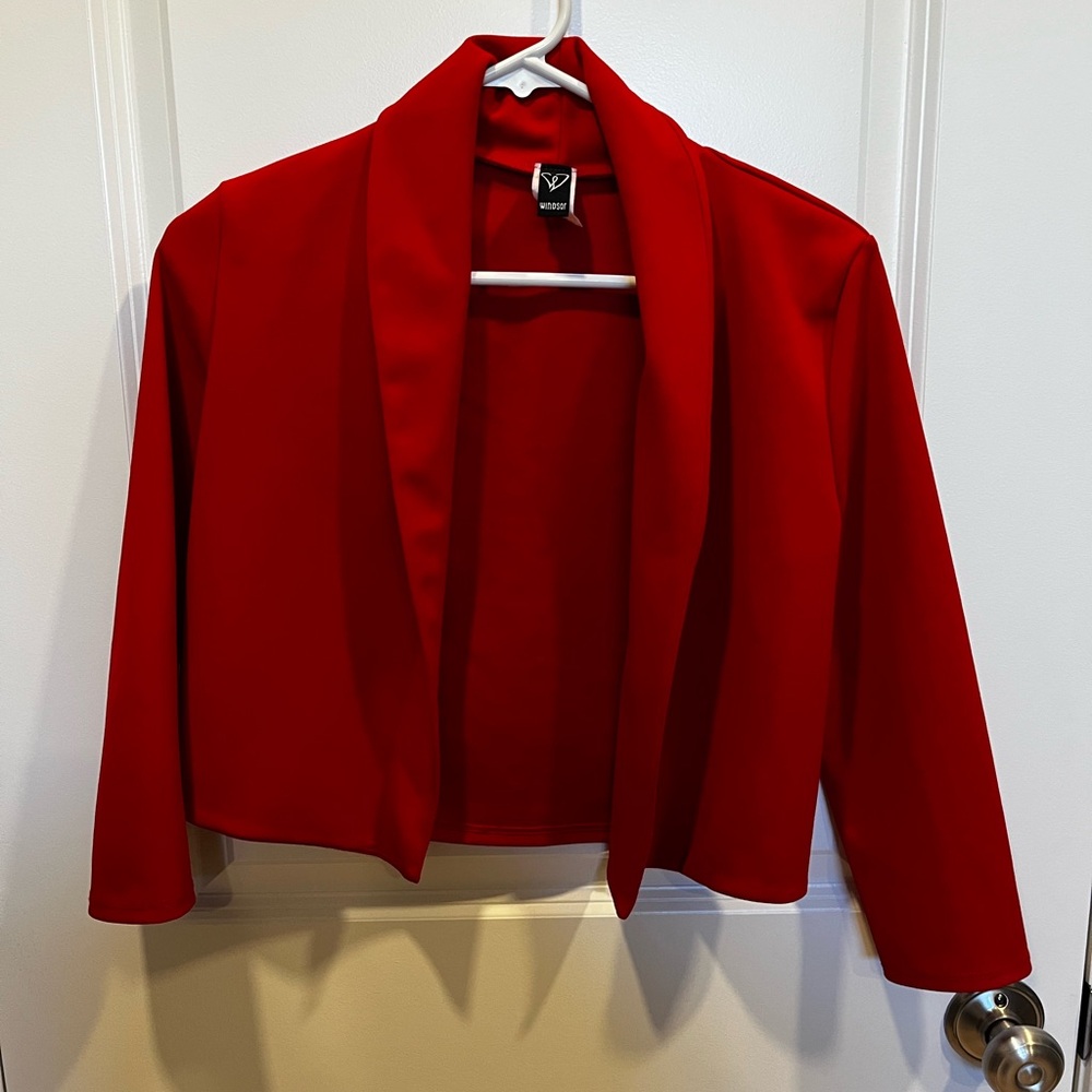 Windsor Women's Cropped Red Blazer Jacket